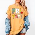 Fri Yay Teacher Happy Friday Friyay Weekend Back To School Women's Comfort Colors T-Shirt Mustard