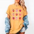 Groovy Kindergarten Is My Jam Strawberry Kinder Team Teacher Women's Comfort Colors T-Shirt Mustard