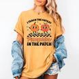 Groovy I Teach The Cutest Pumpkins In The Patch For Teacher Women's Comfort Colors T-Shirt Mustard