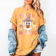 Groovy Teaching My Boos Teacher Ghost Halloween Teacher Women's Comfort Colors T-Shirt Mustard Groovy Teaching My Boos Teacher Ghost Halloween Teacher Women's Comfort Colors T-Shirt Mustard