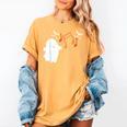 Halloween Music Note Ghost Teacher Fall Musical Instrument Women's Comfort Colors T-Shirt Mustard Halloween Music Note Ghost Teacher Fall Musical Instrument Women's Comfort Colors T-Shirt Mustard