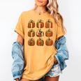 Halloween Teacher Fall Book Pumpkin Retro Reading Women's Comfort Colors T-Shirt Mustard