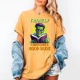 Halloween Teacher Librarian Frankenstein Reading Books Women's Comfort Colors T-Shirt Mustard Halloween Teacher Librarian Frankenstein Reading Books Women's Comfort Colors T-Shirt Mustard