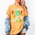 Happy First Day Of School Teacher Back To School Student Women's Comfort Colors T-Shirt Mustard Happy First Day Of School Teacher Back To School Student Women's Comfort Colors T-Shirt Mustard