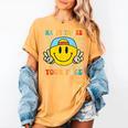 Happy To See Your Face Hippie Smile Back To School Teachers Women's Comfort Colors T-Shirt Mustard