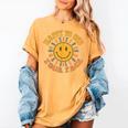 Happy To See Your Face Retro Happy Teacher Back To School Women's Comfort Colors T-Shirt Mustard Happy To See Your Face Retro Happy Teacher Back To School Women's Comfort Colors T-Shirt Mustard