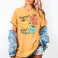 Happy To See Your Face Teacher Apple Women's Comfort Colors T-Shirt Mustard Happy To See Your Face Teacher Apple Women's Comfort Colors T-Shirt Mustard