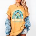 Happy Teacher I Wear Blue For My Students Autism Awareness Women's Comfort Colors T-Shirt Mustard Happy Teacher I Wear Blue For My Students Autism Awareness Women's Comfort Colors T-Shirt Mustard