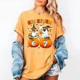 Haunted By 67 Boo Ghost Pumpkin Halloween Teacher Women's Comfort Colors T-Shirt Mustard Haunted By 67 Boo Ghost Pumpkin Halloween Teacher Women's Comfort Colors T-Shirt Mustard