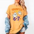 Haunted 67 Ghost Math Teacher Halloween Costume Math Pun Women's Comfort Colors T-Shirt Mustard Haunted 67 Ghost Math Teacher Halloween Costume Math Pun Women's Comfort Colors T-Shirt Mustard