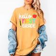 Hello First Grade Team 1st Grade Back To School Teacher Kids Women's Comfort Colors T-Shirt Mustard Hello First Grade Team 1st Grade Back To School Teacher Kids Women's Comfort Colors T-Shirt Mustard