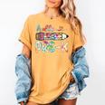 Hello Pre-K Pencil Teacher Student Tie Dye Women's Comfort Colors T-Shirt Mustard