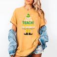 I Just Like To Teach Teaching My Favorite Christmas Teacher Women's Comfort Colors T-Shirt Mustard I Just Like To Teach Teaching My Favorite Christmas Teacher Women's Comfort Colors T-Shirt Mustard