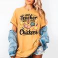 Just a Teacher Who Loves Chickens Chicken Farm Animal Lover Women's Comfort Colors T-Shirt Mustard Just a Teacher Who Loves Chickens Chicken Farm Animal Lover Women's Comfort Colors T-Shirt Mustard