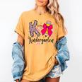 K Is For Kindergarten Teacher Coquette Bow Back To School Women's Comfort Colors T-Shirt Mustard K Is For Kindergarten Teacher Coquette Bow Back To School Women's Comfort Colors T-Shirt Mustard