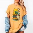 Kawaii Cats Lover Coffee Books Teacher Librarian Cat Women's Comfort Colors T-Shirt Mustard