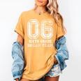 Kids Hello Sixth Back To School 6th Grade Dream Team Teacher Women's Comfort Colors T-Shirt Mustard