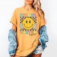 Kindergarten Squad Smile Face Teachers Kids Back To School Women's Comfort Colors T-Shirt Mustard Kindergarten Squad Smile Face Teachers Kids Back To School Women's Comfort Colors T-Shirt Mustard