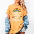 Kindness Comes In Many Languages ESL English Teacher Women's Comfort Colors T-Shirt Mustard