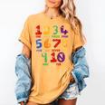 Learning Math Numbers Counting Back To School Teacher For Men Women Girls Kids Women's Comfort Colors T-Shirt Mustard