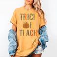 Leopard Trick Or Teach Halloween Teacher Costume Women Women's Comfort Colors T-Shirt Mustard