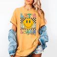Let's Learn Today Smile Face Back To School For Teacher Kids Women's Comfort Colors T-Shirt Mustard