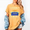 Literacy For All Visually Impaired Braille Teacher The Blind Women's Comfort Colors T-Shirt Mustard Literacy For All Visually Impaired Braille Teacher The Blind Women's Comfort Colors T-Shirt Mustard