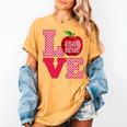 Love Kindergarten Cute Apple School Teacher Women's Comfort Colors T-Shirt Mustard Love Kindergarten Cute Apple School Teacher Women's Comfort Colors T-Shirt Mustard