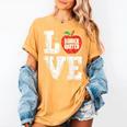 LOVE Kindergarten Teacher Student School Apple Women's Comfort Colors T-Shirt Mustard LOVE Kindergarten Teacher Student School Apple Women's Comfort Colors T-Shirt Mustard
