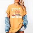I Love Math Cats And Coffee Heart Mathematics Teacher Women's Comfort Colors T-Shirt Mustard