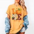 Love Preschool Teacher Turkey Thanksgiving Autumn Fall Women's Comfort Colors T-Shirt Mustard