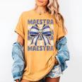Maestra El Salvador Coquette Bow Hispanic Spanish Teacher Women's Comfort Colors T-Shirt Mustard