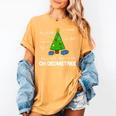 Math Geometry Christmas Tree Geometree Teacher Women's Comfort Colors T-Shirt Mustard