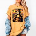 Mona Lisa Pumpkin Halloween Art Teacher Witchy Women Kids Women's Comfort Colors T-Shirt Mustard Mona Lisa Pumpkin Halloween Art Teacher Witchy Women Kids Women's Comfort Colors T-Shirt Mustard