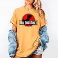 Nerdy No Internet Dinosaur Computer Science Teacher Women's Comfort Colors T-Shirt Mustard