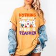 Nothing Scares Me I'm A Pre-K Teacher Halloween Ghosts Women's Comfort Colors T-Shirt Mustard