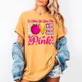 In October We Wear Pink Love Teacher Breast Cancer Awareness Women's Comfort Colors T-Shirt Mustard