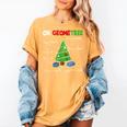 Oh Geometree Christmas Tree Geometry Math Teacher Women's Comfort Colors T-Shirt Mustard