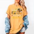 One Thankful 4th Grade Teacher Turkey Leopard Thanksgiving Women's Comfort Colors T-Shirt Mustard One Thankful 4th Grade Teacher Turkey Leopard Thanksgiving Women's Comfort Colors T-Shirt Mustard