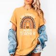 One Thankful Math Teacher Leopard Rainbow Thanksgiving Women's Comfort Colors T-Shirt Mustard One Thankful Math Teacher Leopard Rainbow Thanksgiving Women's Comfort Colors T-Shirt Mustard
