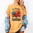 One Thankful Teacher Thanksgiving TurkeyCute Pencil Women's Comfort Colors T-Shirt Mustard One Thankful Teacher Thanksgiving TurkeyCute Pencil Women's Comfort Colors T-Shirt Mustard