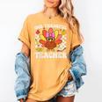 One Thankful Teacher Turkey Thanksgiving Teaching Women's Comfort Colors T-Shirt Mustard One Thankful Teacher Turkey Thanksgiving Teaching Women's Comfort Colors T-Shirt Mustard