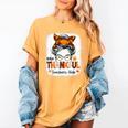 One Thankful Teacher's Aide Messy Bun Thanksgiving Fall Women's Comfort Colors T-Shirt Mustard One Thankful Teacher's Aide Messy Bun Thanksgiving Fall Women's Comfort Colors T-Shirt Mustard