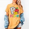 P Is For Pre-K Teacher Pencil Apple Back To School Women's Comfort Colors T-Shirt Mustard