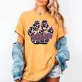 Panthers Paw Print Leopard Maroon Panther Pride Teacher Women's Comfort Colors T-Shirt Mustard
