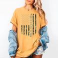 Patriotic Teacher American Flag Camouflage 4th Of July Camo Women's Comfort Colors T-Shirt Mustard