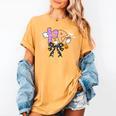 PE Teacher Coach Coquette Ghost Halloween Physical Education Women's Comfort Colors T-Shirt Mustard