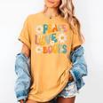 Peace Love Books Bookworm Librarian Reading Teacher Groovy Women's Comfort Colors T-Shirt Mustard Peace Love Books Bookworm Librarian Reading Teacher Groovy Women's Comfort Colors T-Shirt Mustard