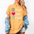 Peace Love Math Maths Teacher Pi Symbol Men Women Women's Comfort Colors T-Shirt Mustard