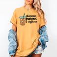 Phonemes Graphemes And Caffeine Coffee Teacher Appreciation Women's Comfort Colors T-Shirt Mustard Phonemes Graphemes And Caffeine Coffee Teacher Appreciation Women's Comfort Colors T-Shirt Mustard